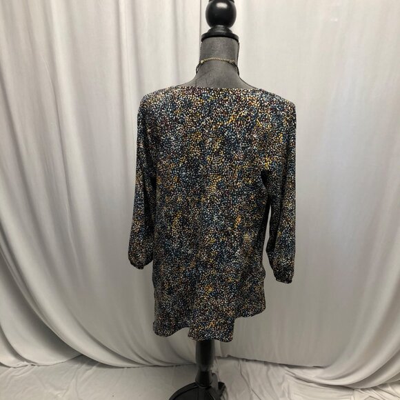 Apt 9 Tunic Womens Size Medium Black Multicolored Speckled Layered Blouse Top - Picture 5 of 9